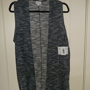 Marled Gray long open sweater vest Lularoe Joy